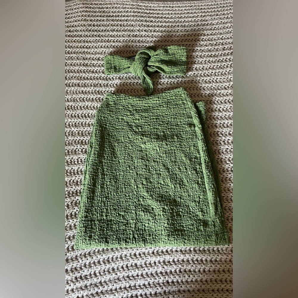 Princess Polly Textured Green Skirt Set